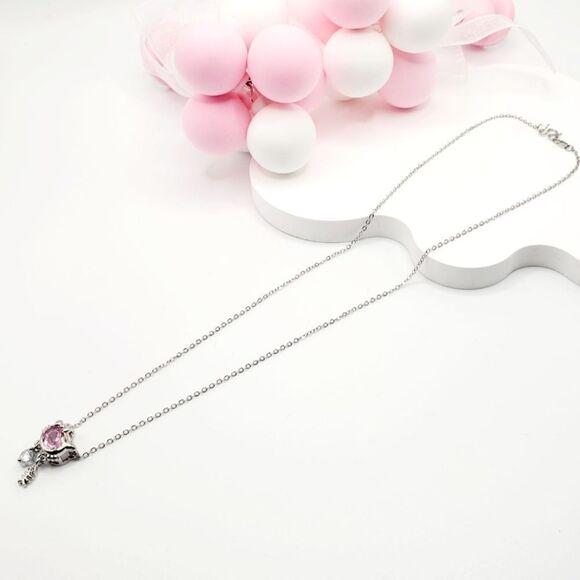 Brand New Hello Kitty Purple Stone Silver Necklace - Picture 5 of 5